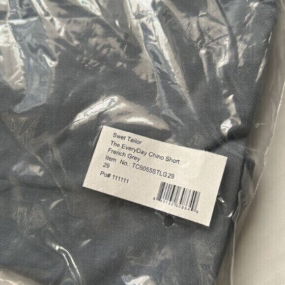 NWT Swet Tailor Men's French Gray Everyday Chino Short Size 29 - Picture 7 of 8